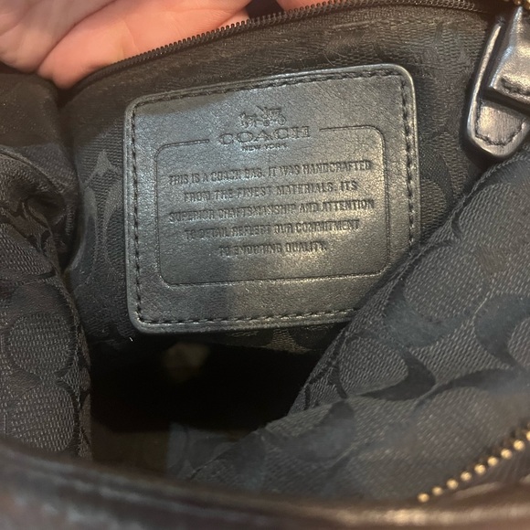 Vintage Coach Bleeker Mini Duffle Bag Legacy Black Pebbled Leather Crossbody - Picture 7 of 15